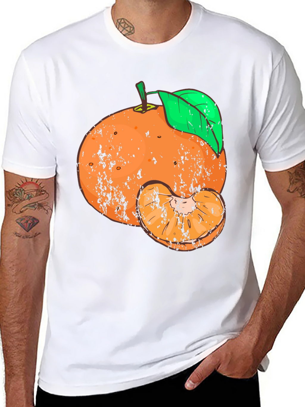 Distressed Tangerine Graphic Tee