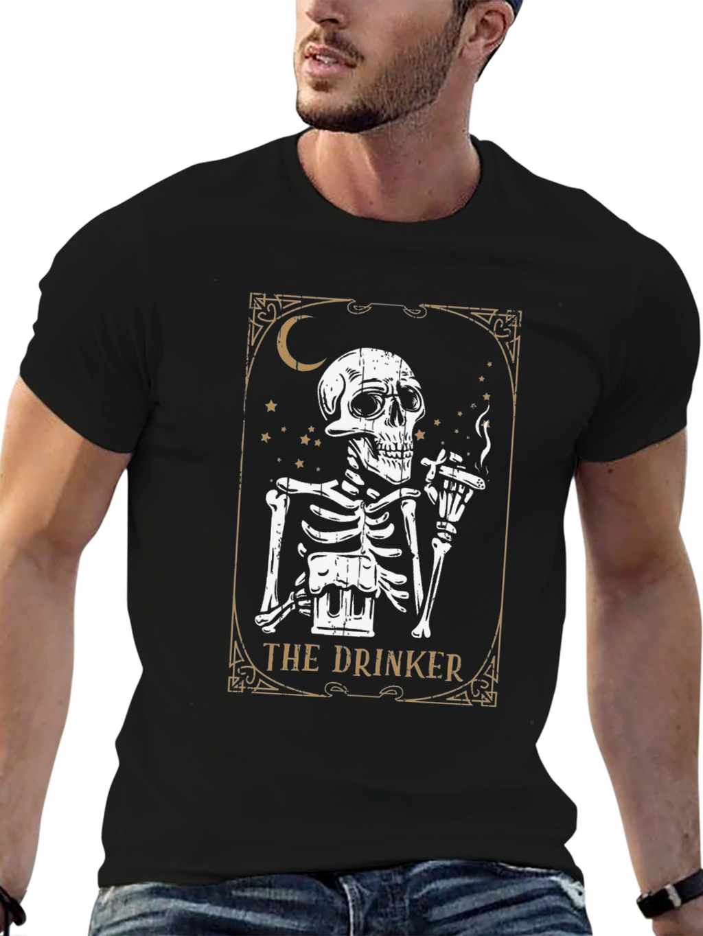 The Drinker Skeleton Graphic T-Shirt