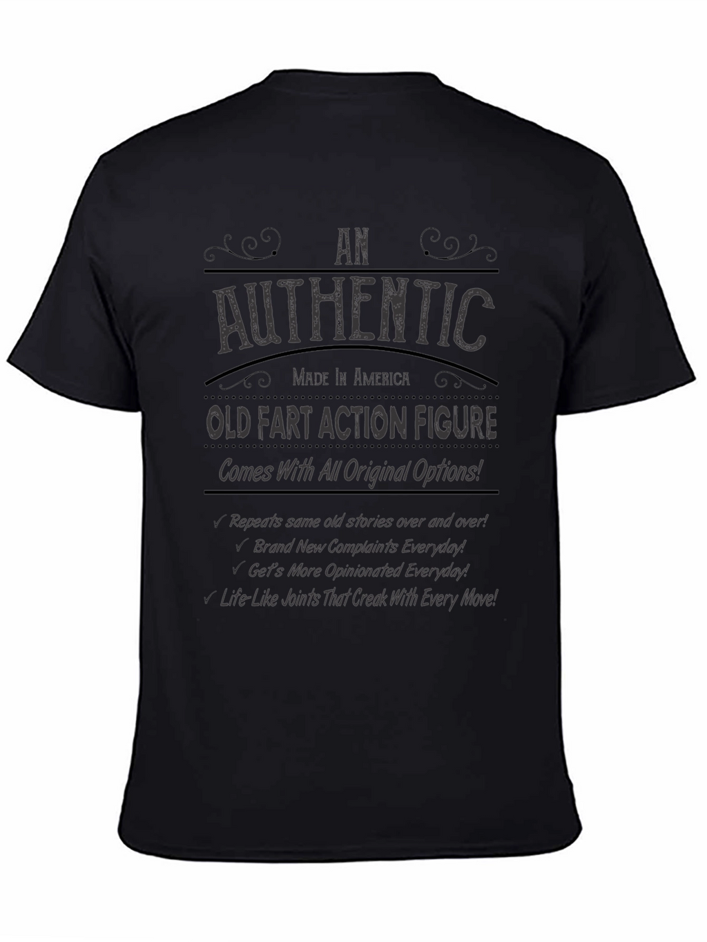 Authentic Old Fart Action Figure T-Shirt
