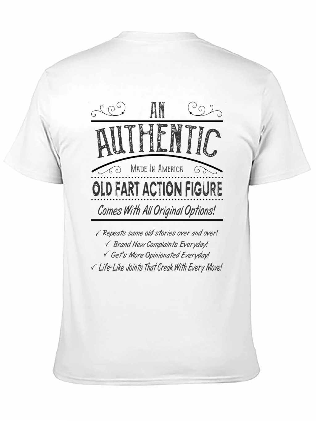 Authentic Old Fart Action Figure T-Shirt