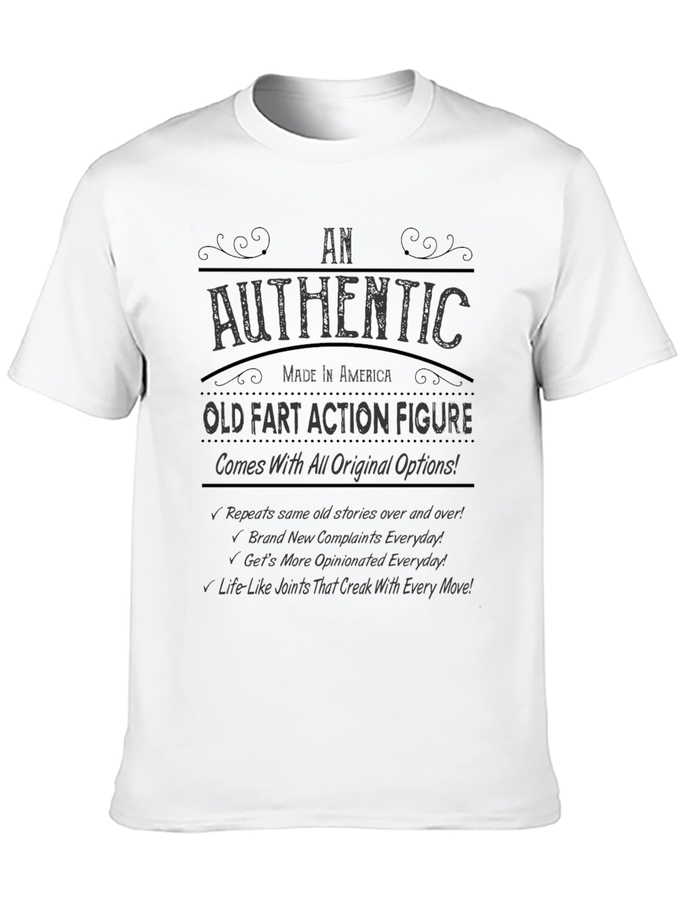 Authentic Old Fart Action Figure T-Shirt