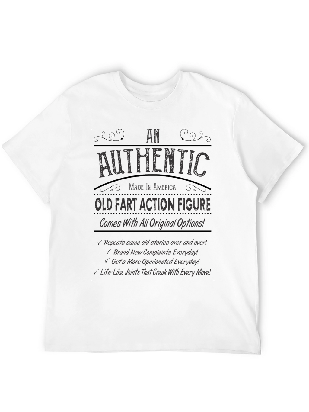 Authentic Old Fart Action Figure T-Shirt