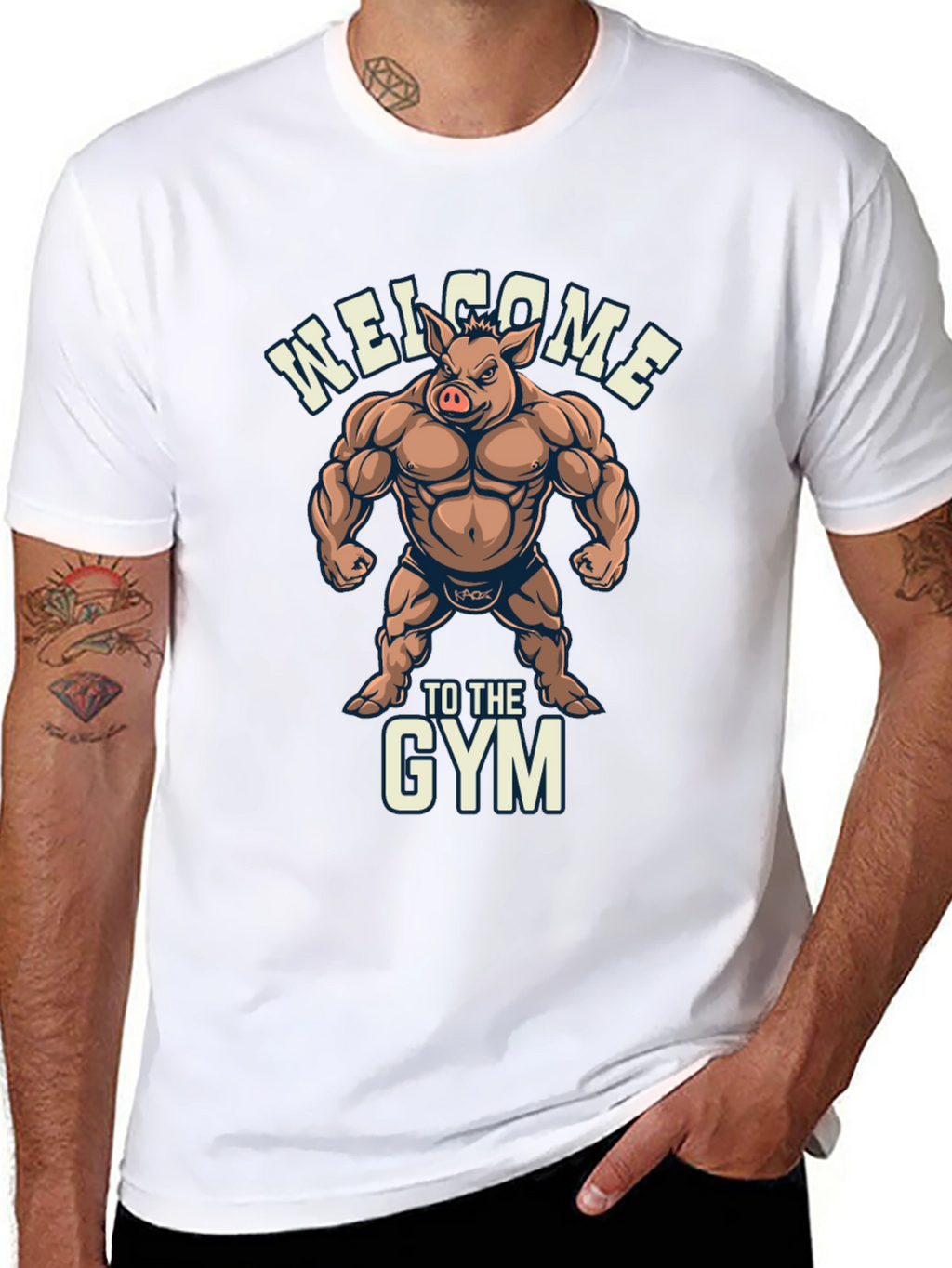 Welcome to the Gym Pig Graphic T-Shirt
