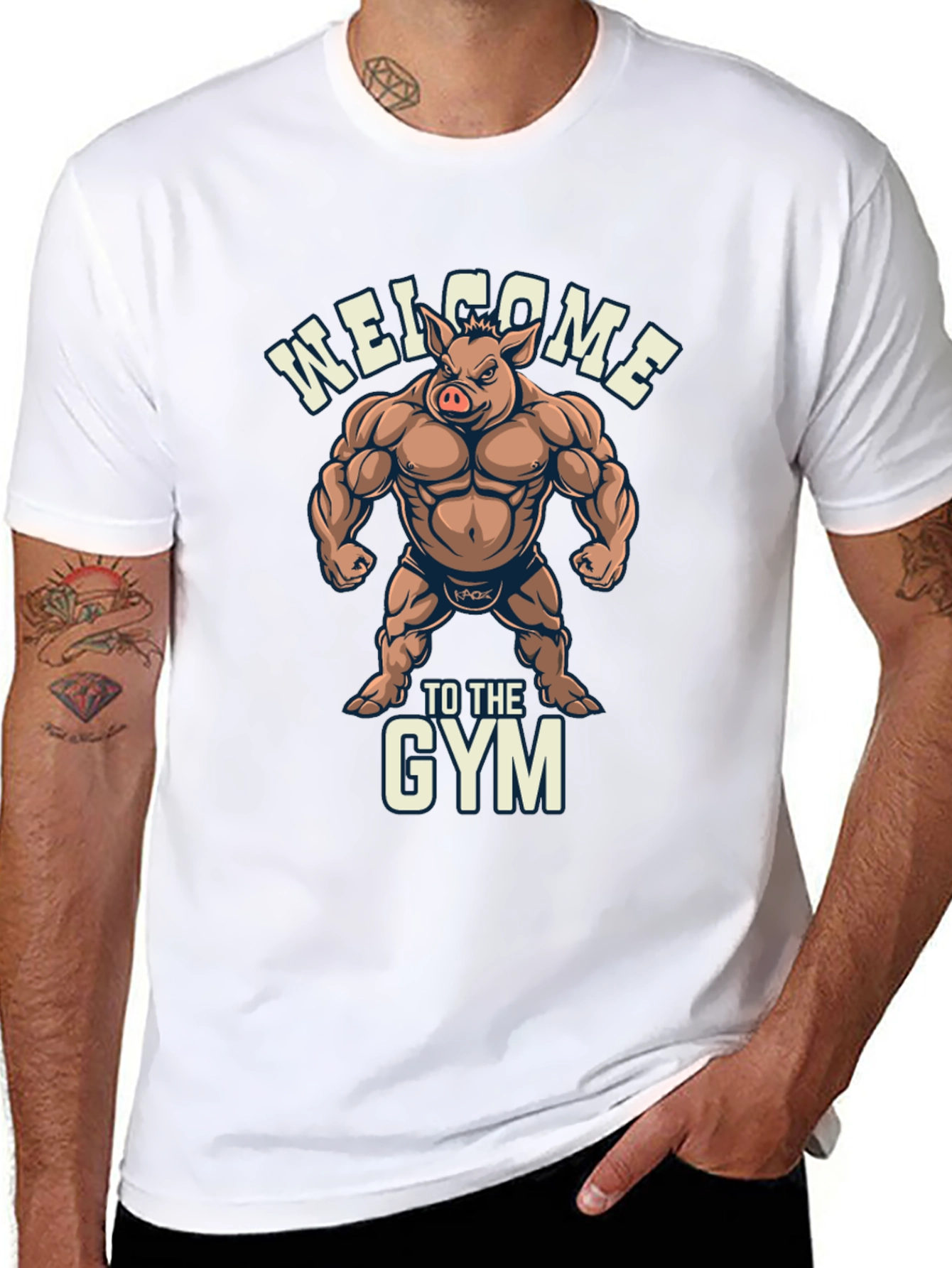 Welcome to the Gym Pig Graphic T-Shirt