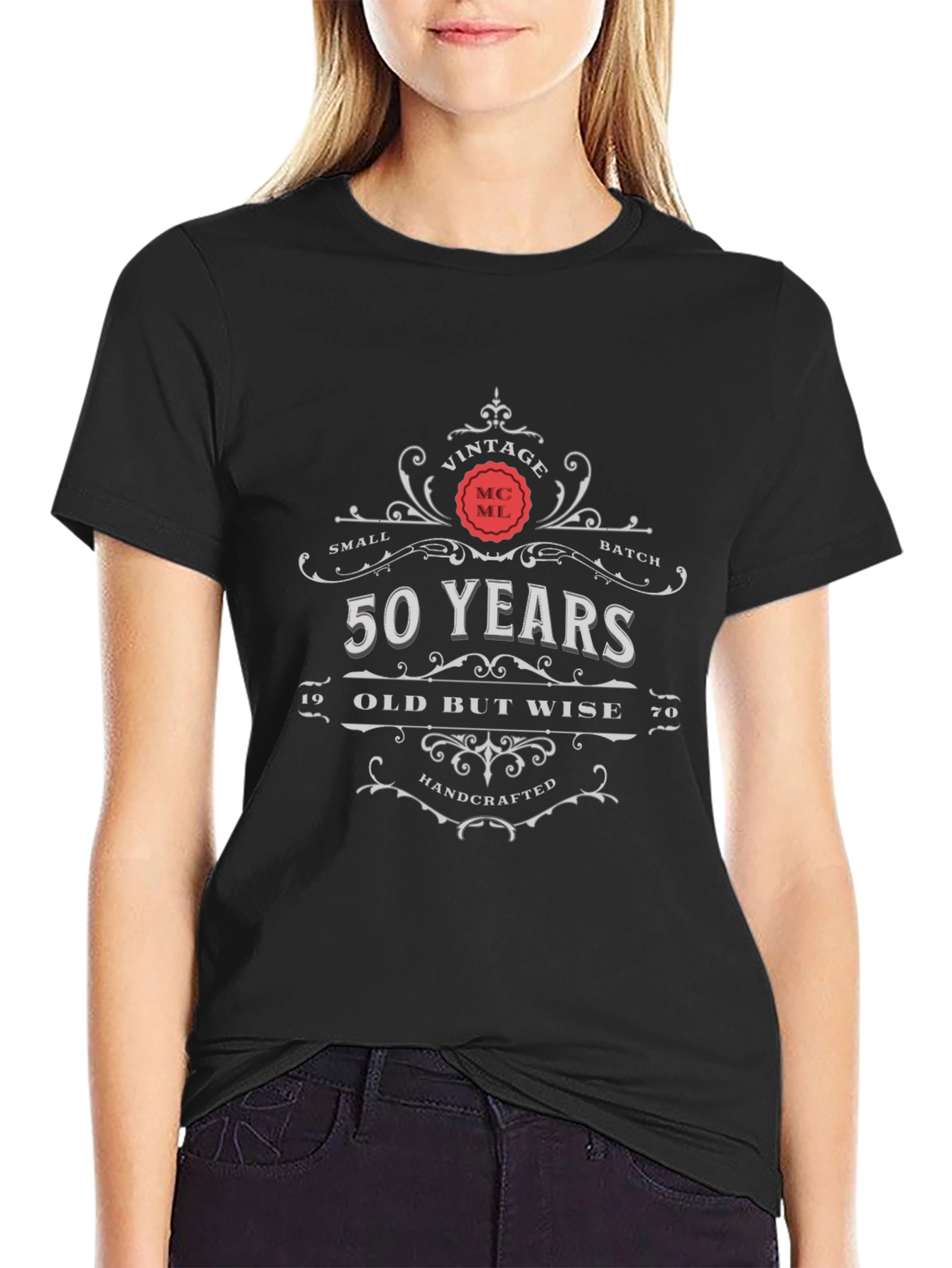 Vintage 50 Years Old But Wise Black T-Shirt