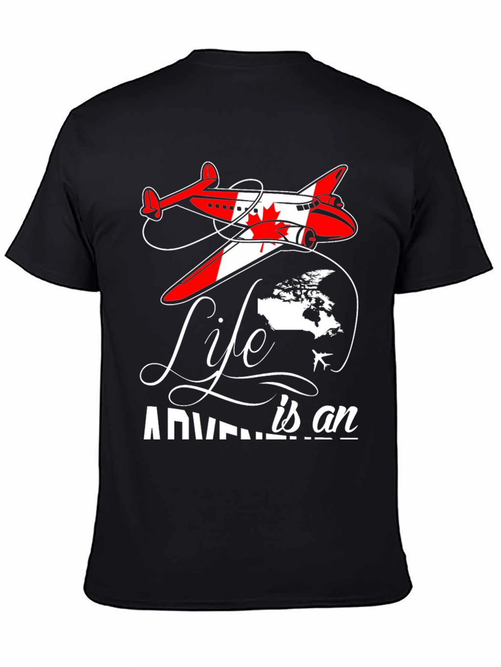 Life is an Adventure Canada Airplane Graphic T-Shirt
