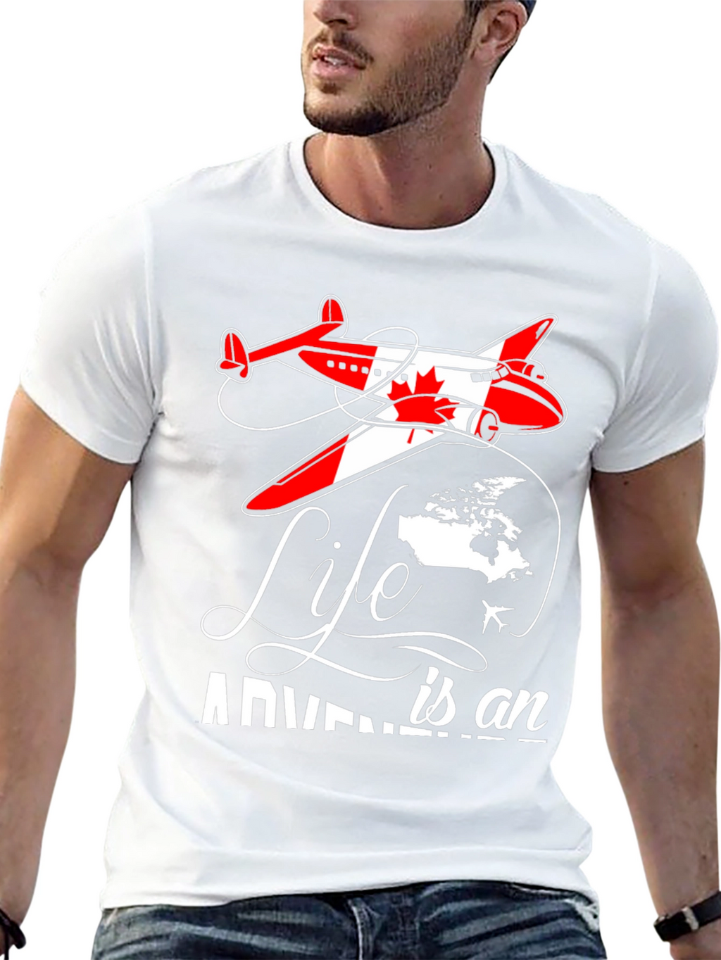 Life is an Adventure Canada Airplane Graphic T-Shirt