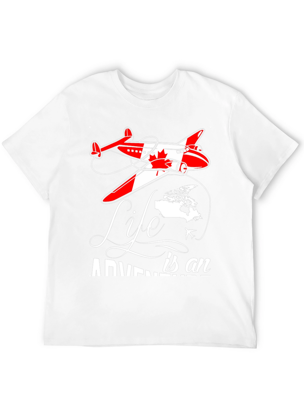 Life is an Adventure Canada Airplane Graphic T-Shirt