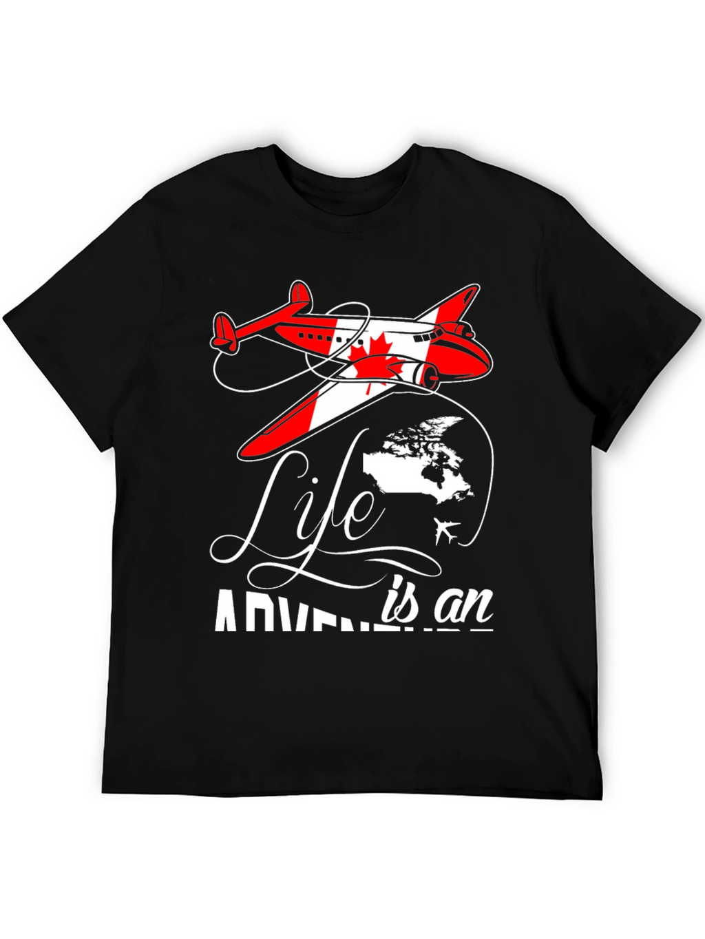 Life is an Adventure Canada Airplane Graphic T-Shirt
