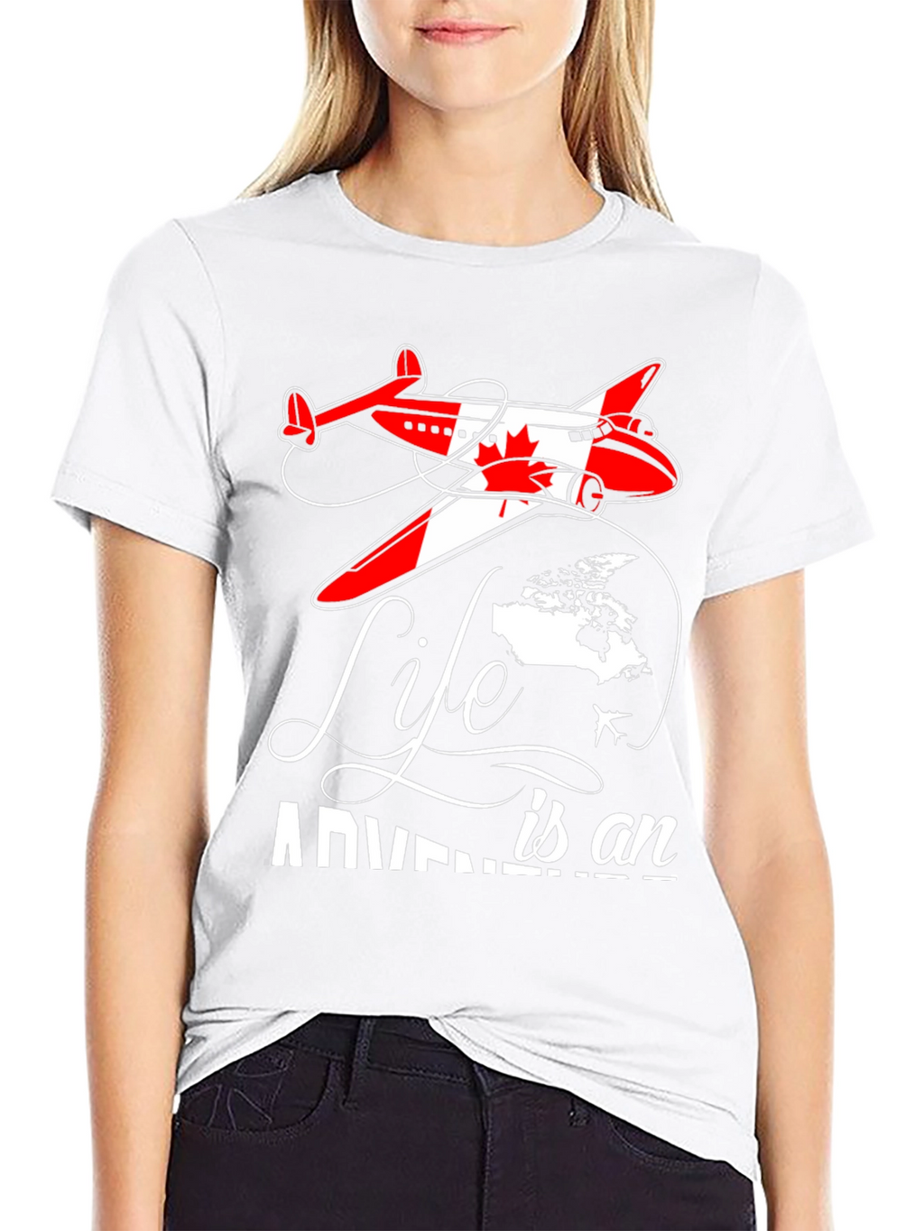 Life is an Adventure Canada Airplane Graphic T-Shirt