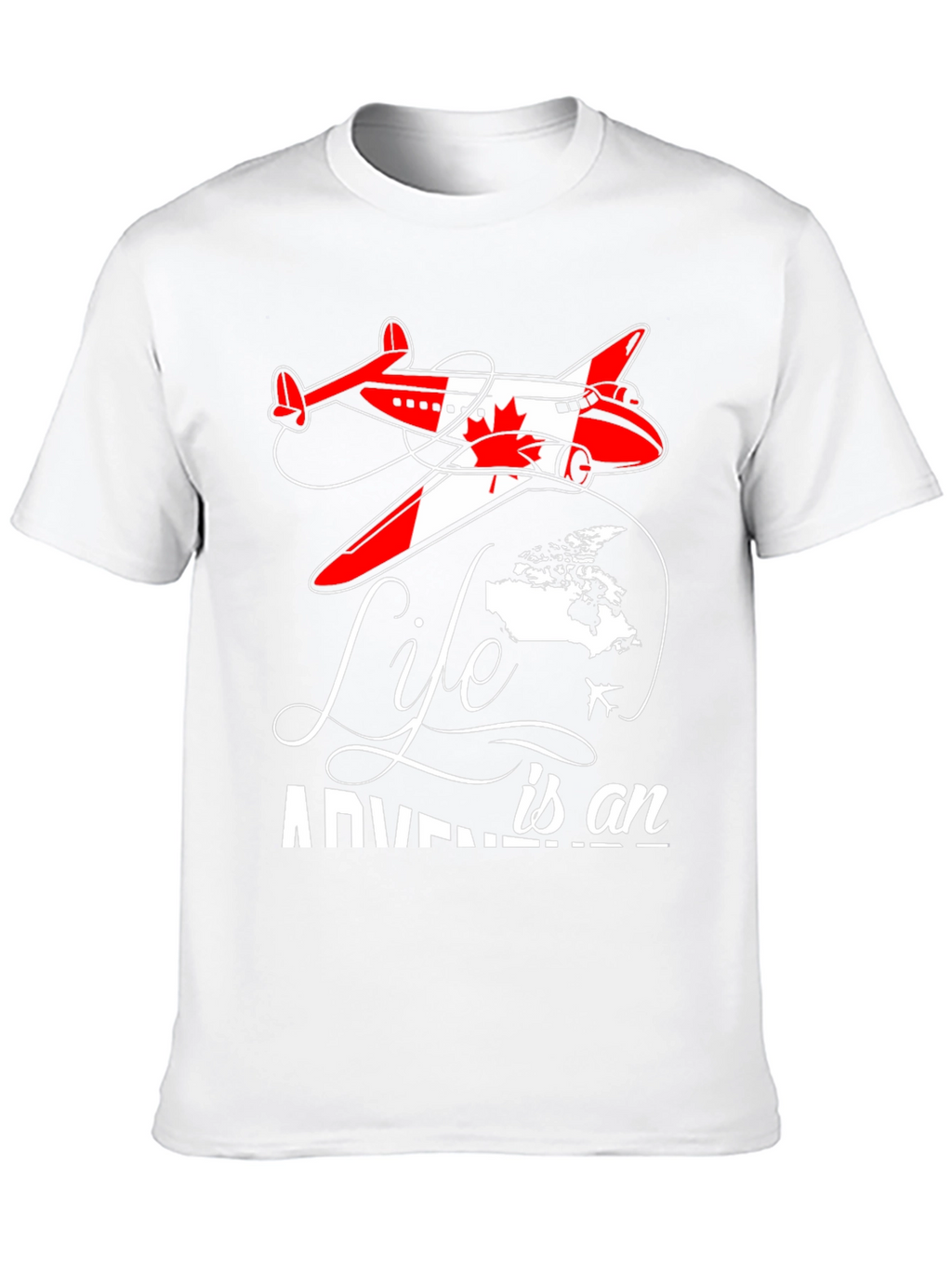 Life is an Adventure Canada Airplane Graphic T-Shirt