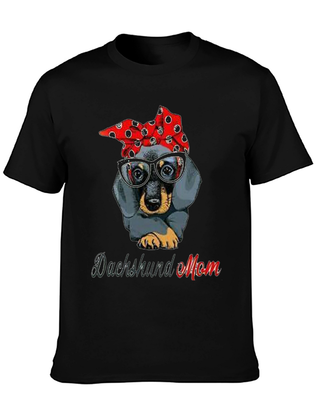 Dachshund Mom T-Shirt: Cute Dog Bandana & Glasses Tee