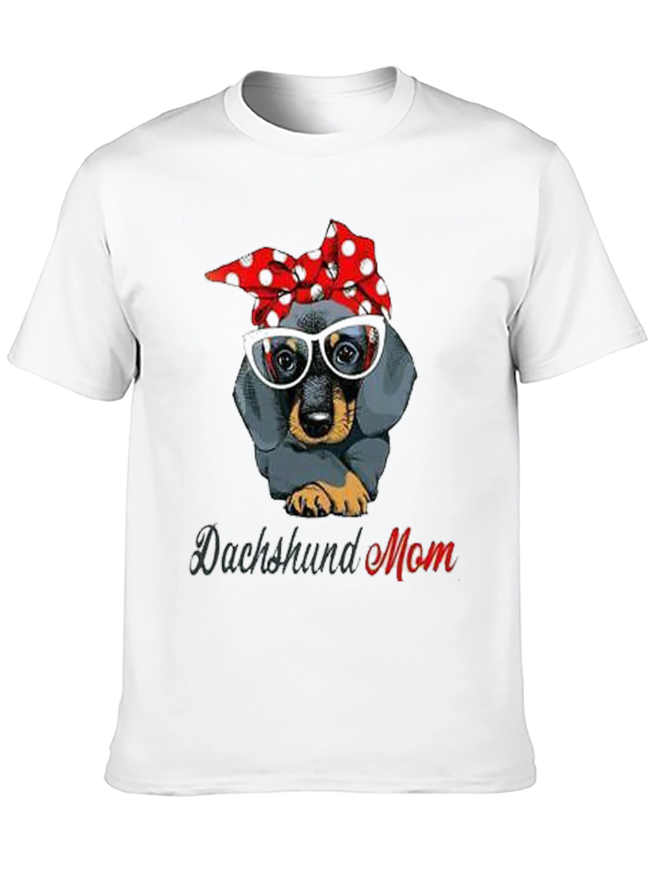 Dachshund Mom T-Shirt: Cute Dog Bandana & Glasses Tee