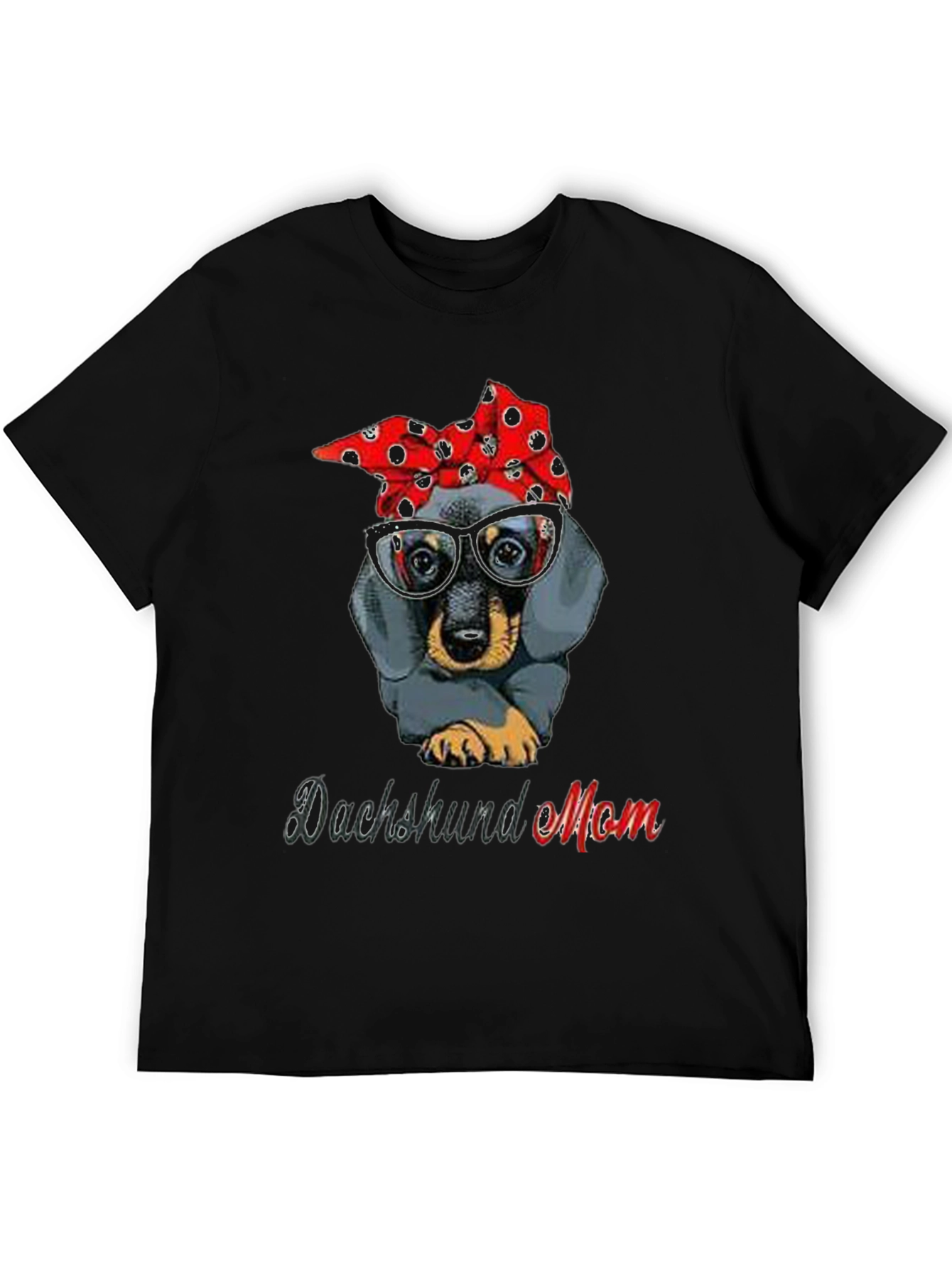 Dachshund Mom T-Shirt: Cute Dog Bandana & Glasses Tee