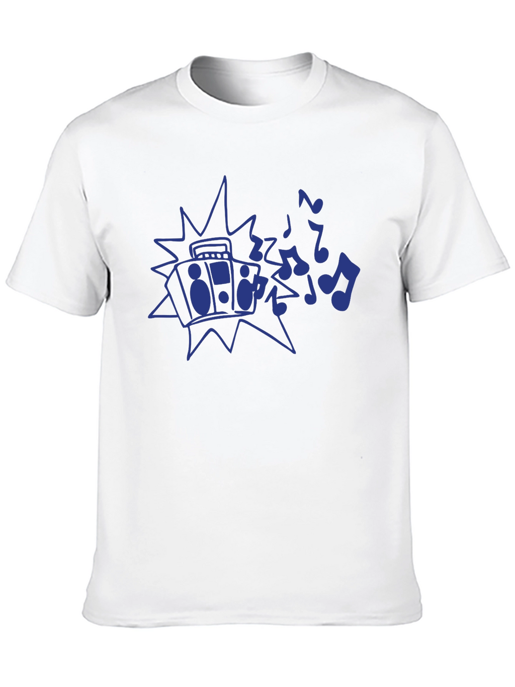 Retro Boombox Music Notes Graphic T-Shirt