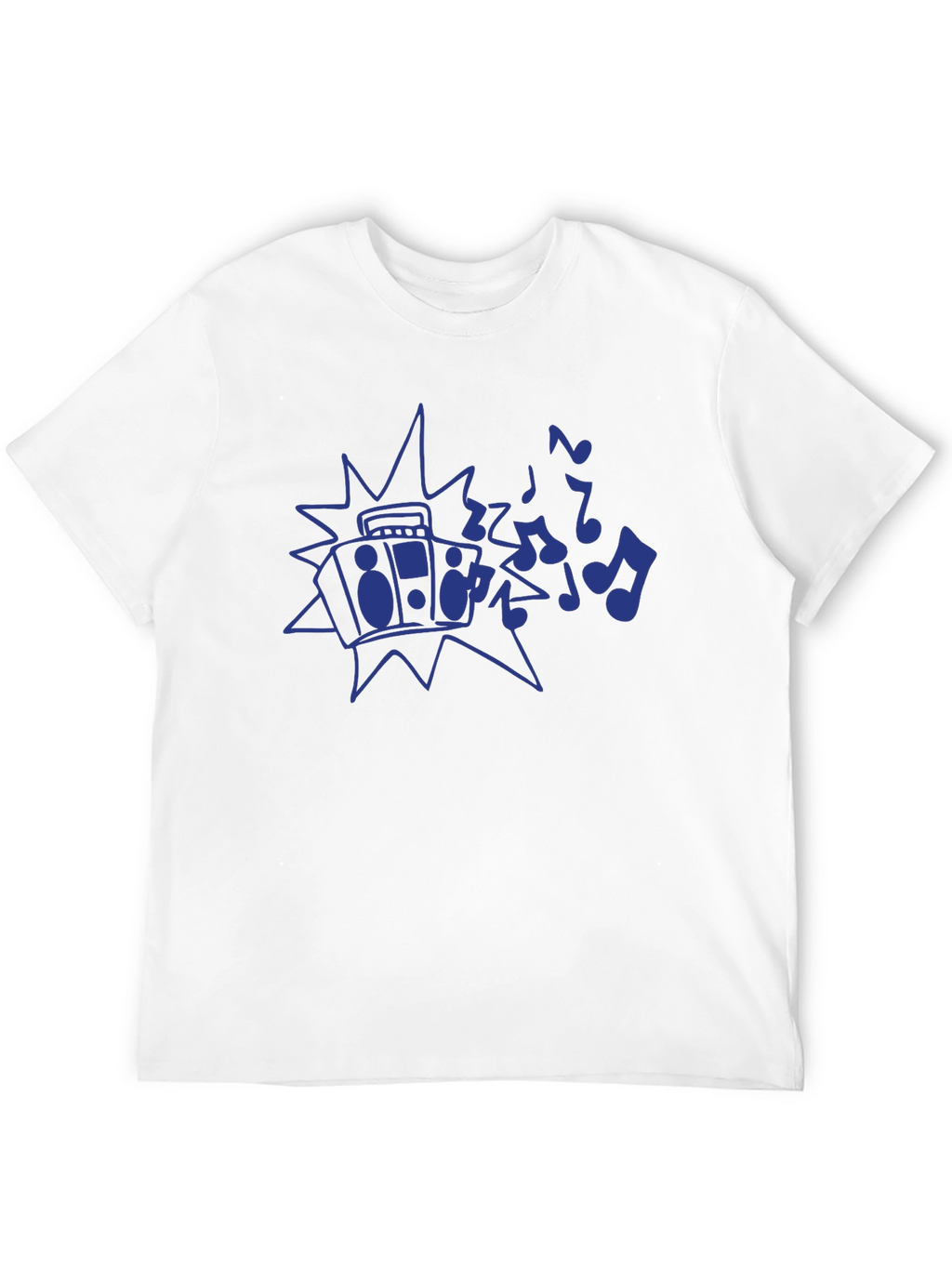 Retro Boombox Music Notes Graphic T-Shirt