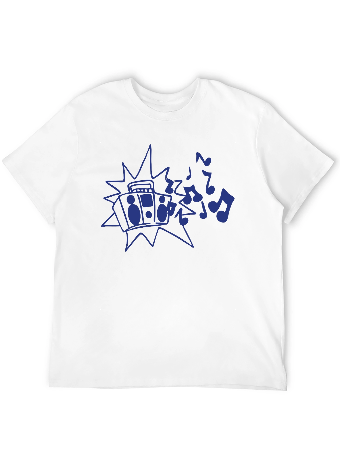 Retro Boombox Music Notes Graphic T-Shirt