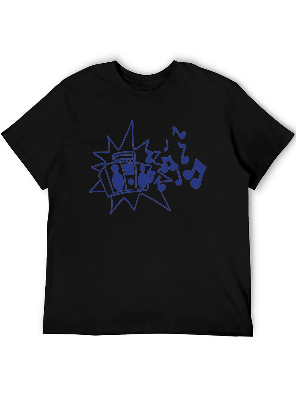 Retro Boombox Music Notes Graphic T-Shirt