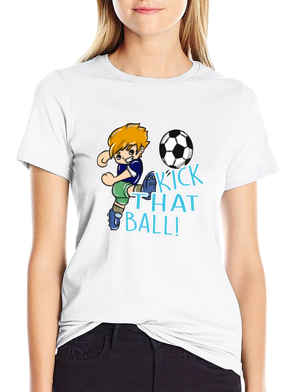 Kick That Ball T-Shirt - Soccer Cartoon Design