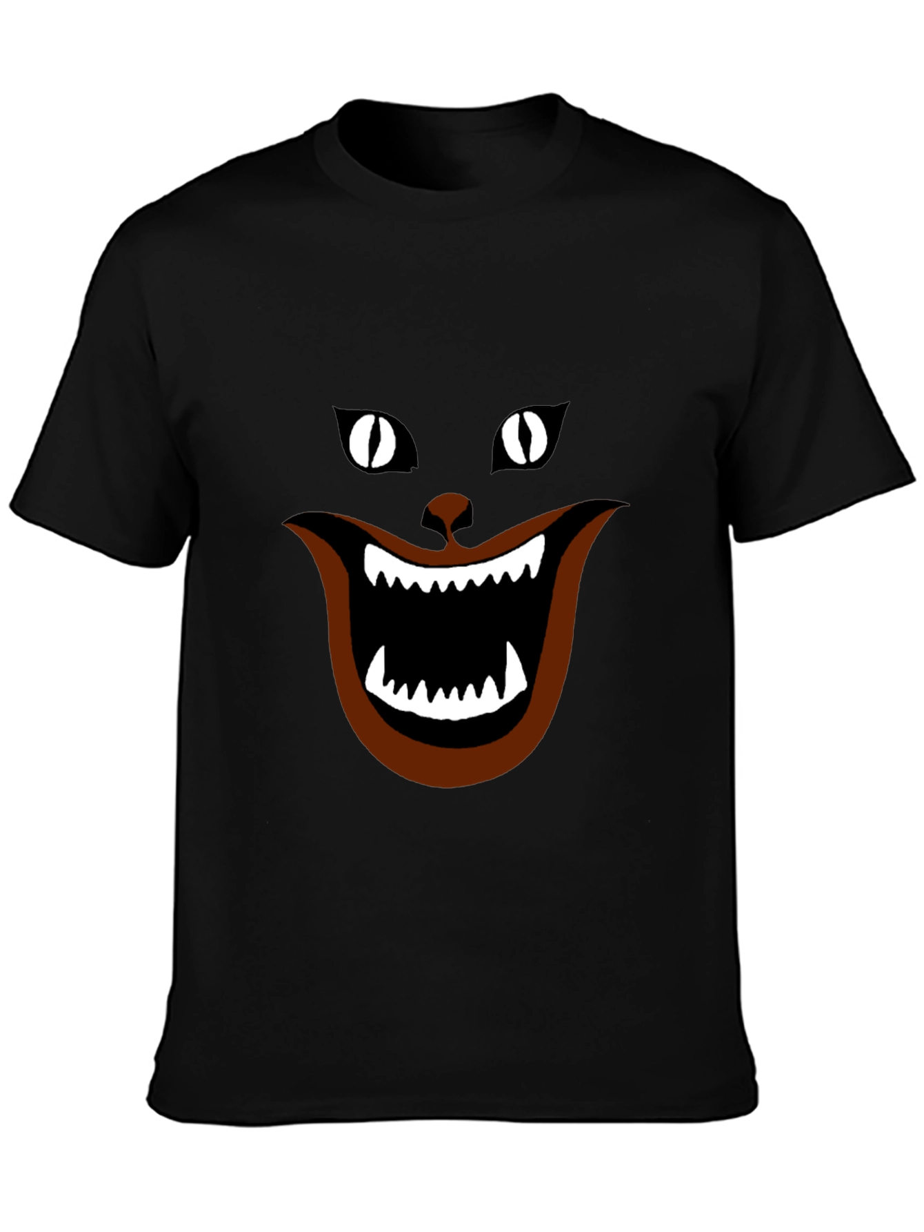 Funny Black Cat T-Shirt - Cheshire Grin