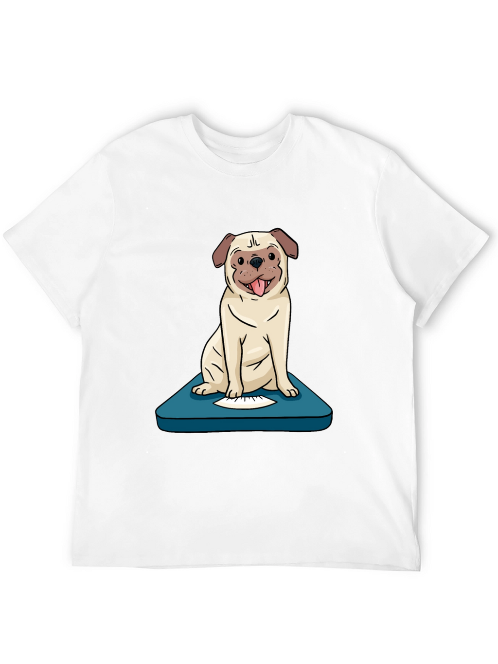 Pug on Scale Graphic Tee - Unisex Black T-Shirt