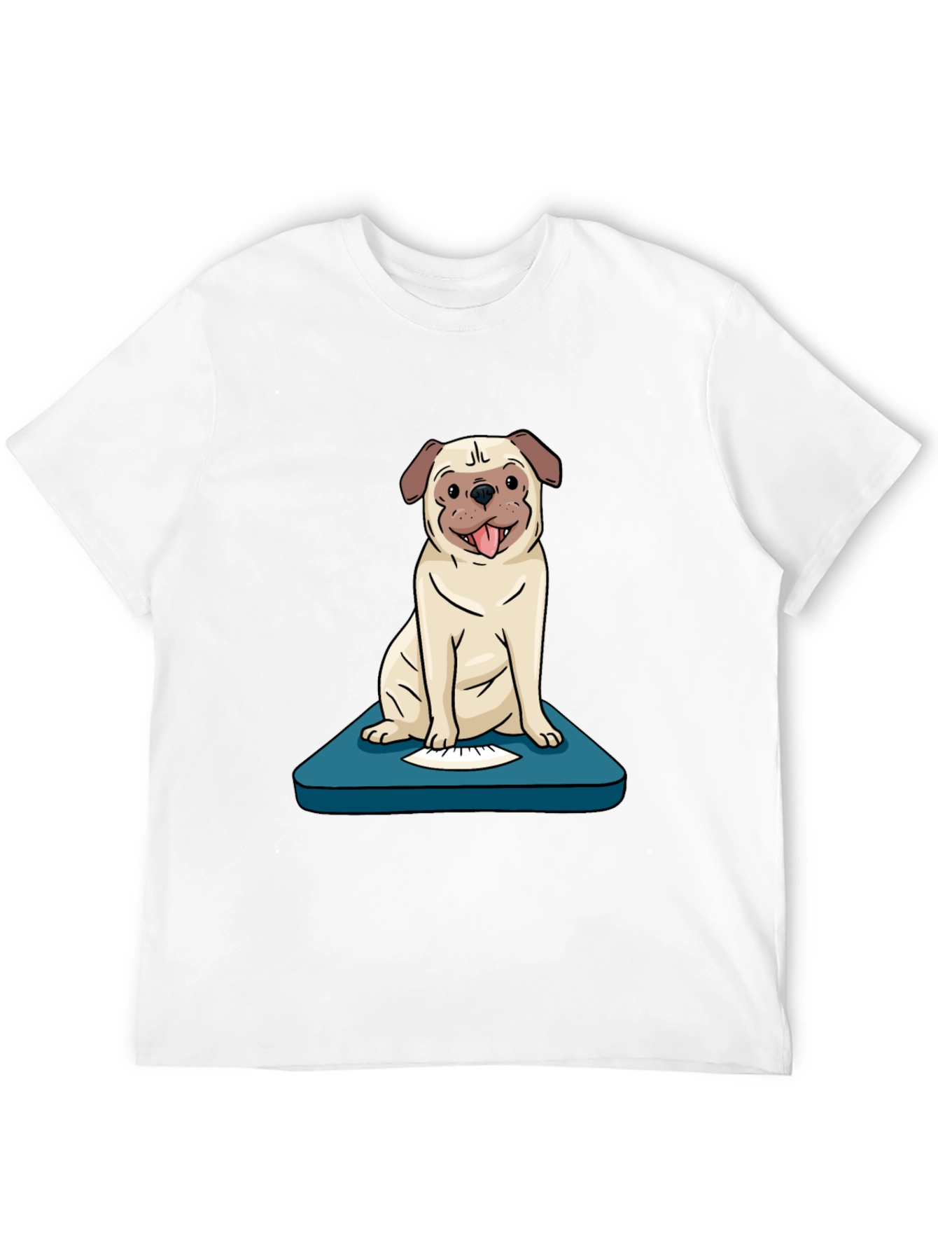 Pug on Scale Graphic Tee - Unisex Black T-Shirt