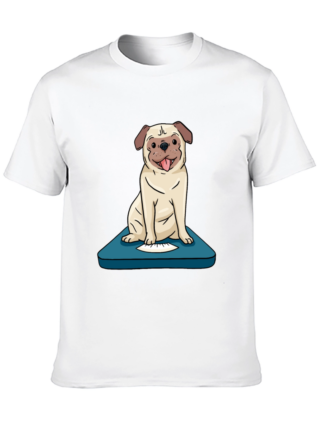 Pug on Scale Graphic Tee - Unisex Black T-Shirt