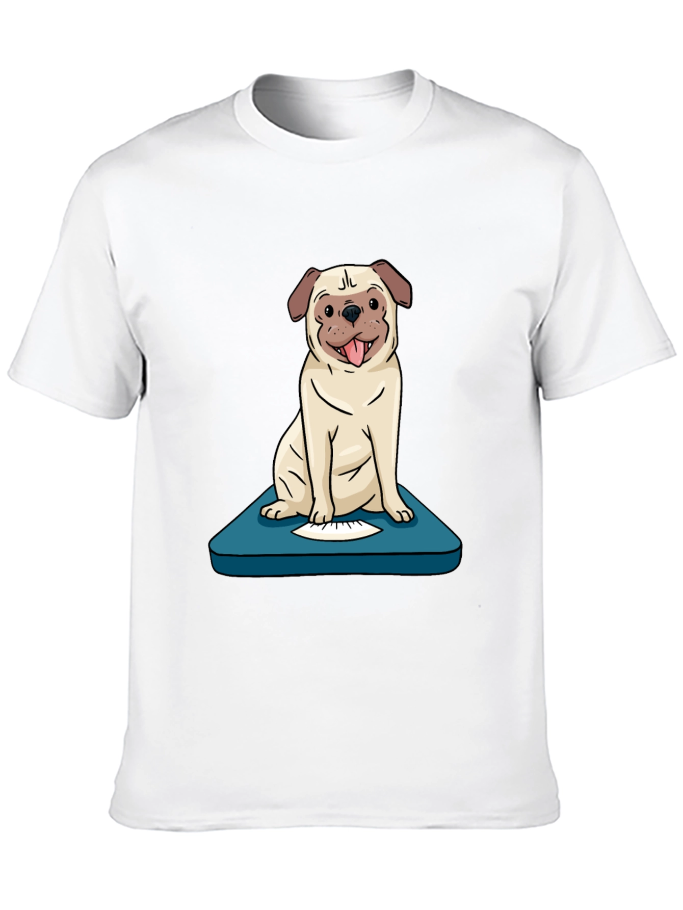 Pug on Scale Graphic Tee - Unisex Black T-Shirt