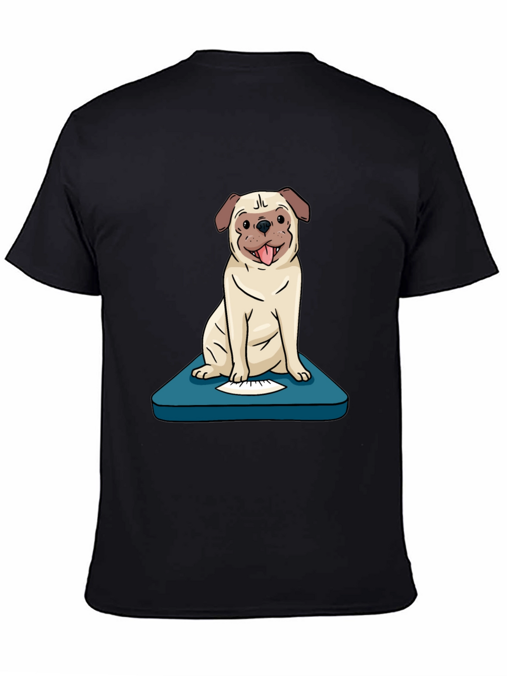 Pug on Scale Graphic Tee - Unisex Black T-Shirt