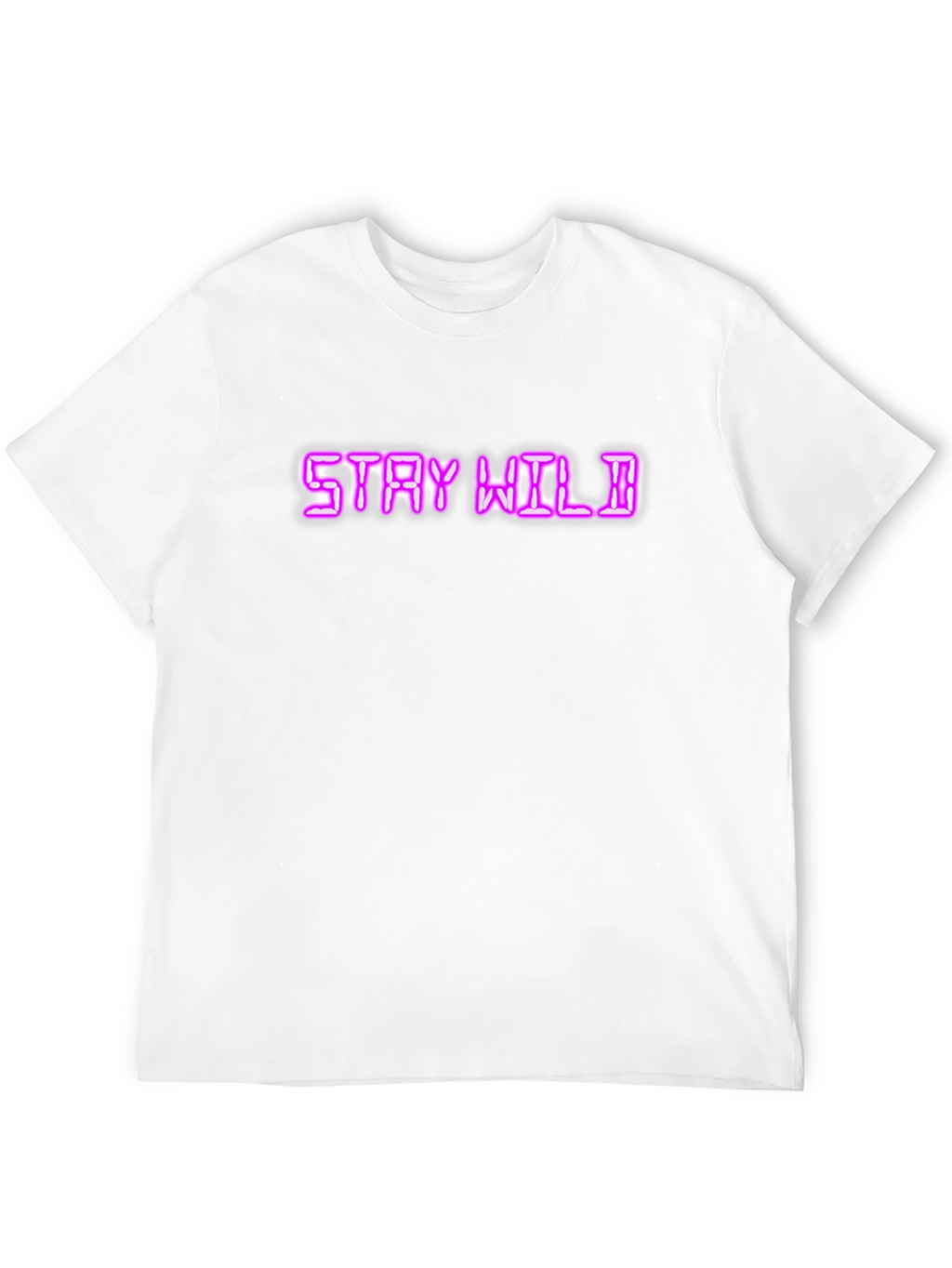 Stay Wild Neon Graphic Tee - Cool Black T-Shirt