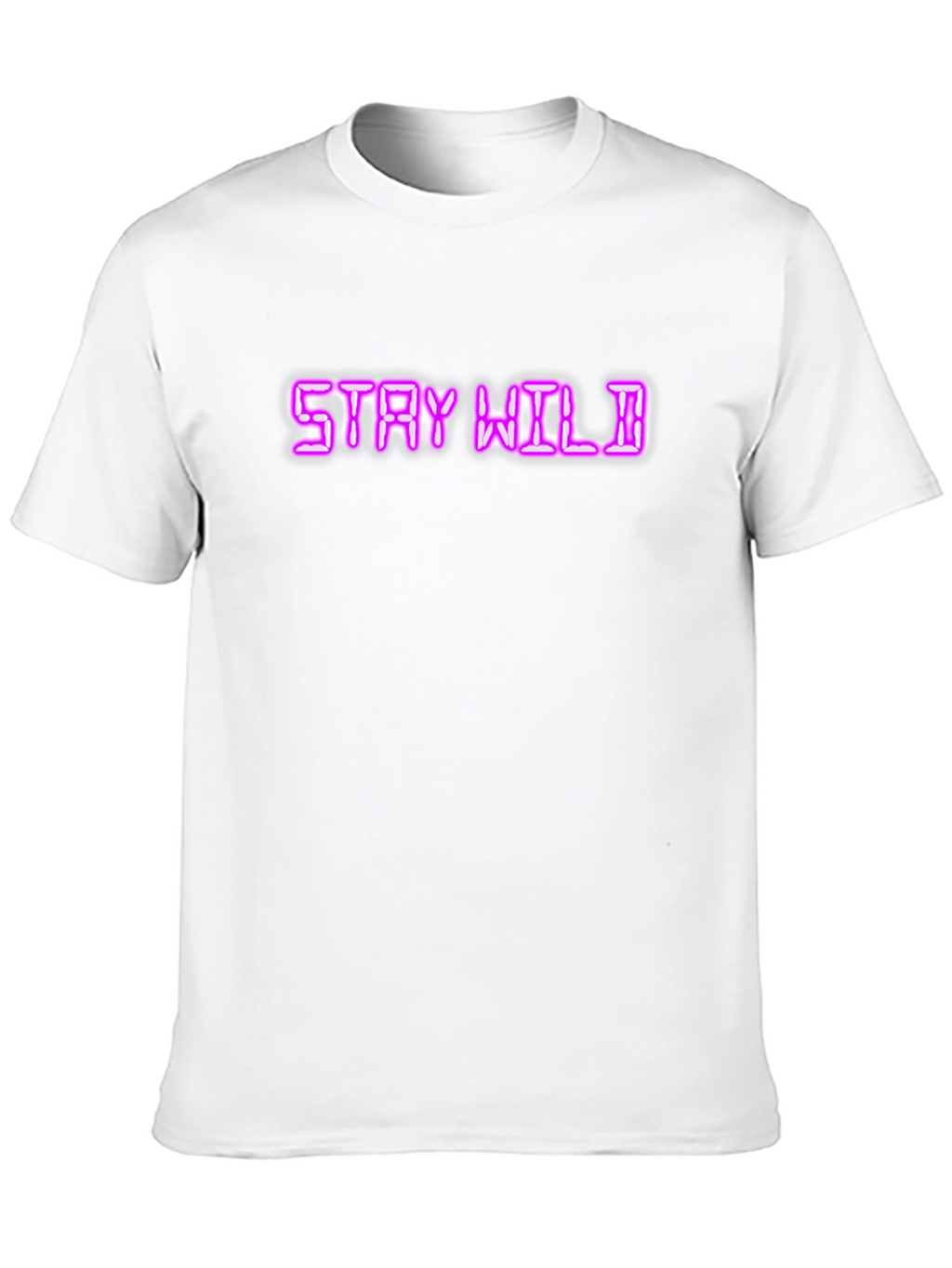 Stay Wild Neon Graphic Tee - Cool Black T-Shirt
