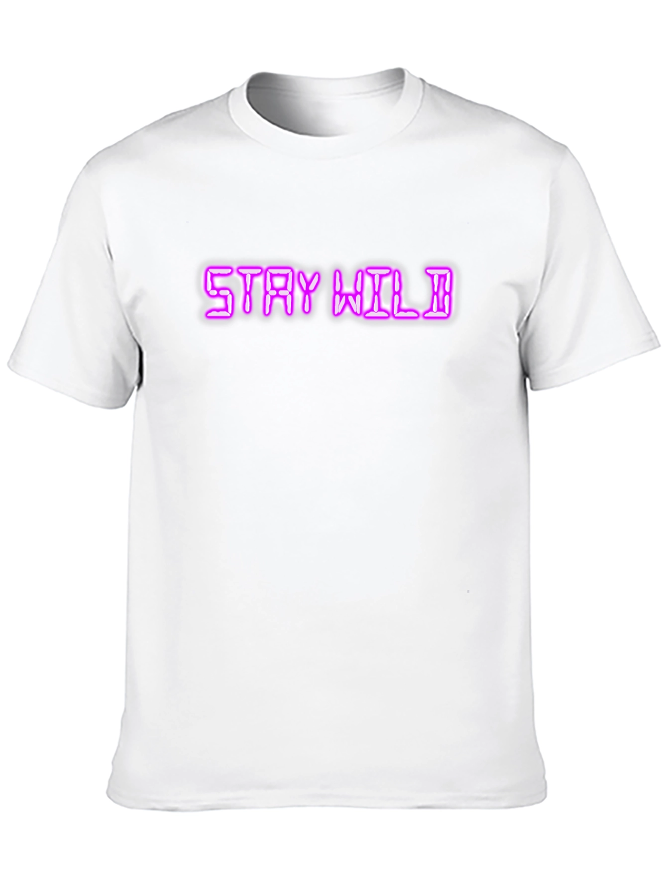 Stay Wild Neon Graphic Tee - Cool Black T-Shirt