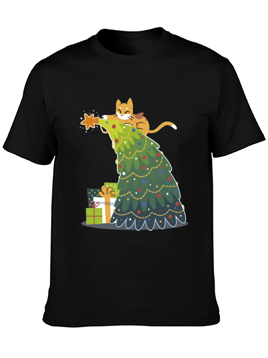 Festive Cat Christmas Tree T-Shirt