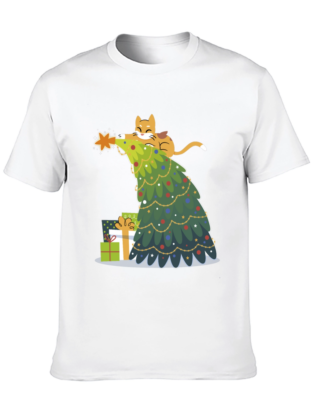 Festive Cat Christmas Tree T-Shirt