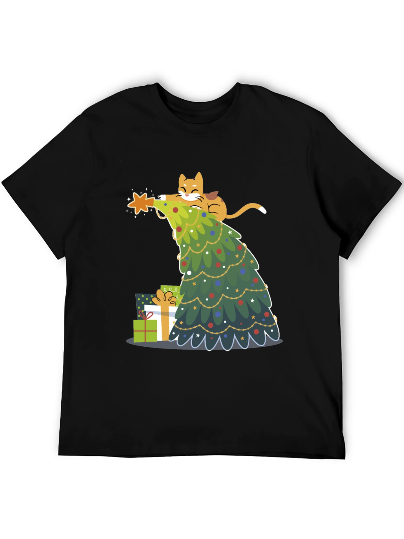 Festive Cat Christmas Tree T-Shirt