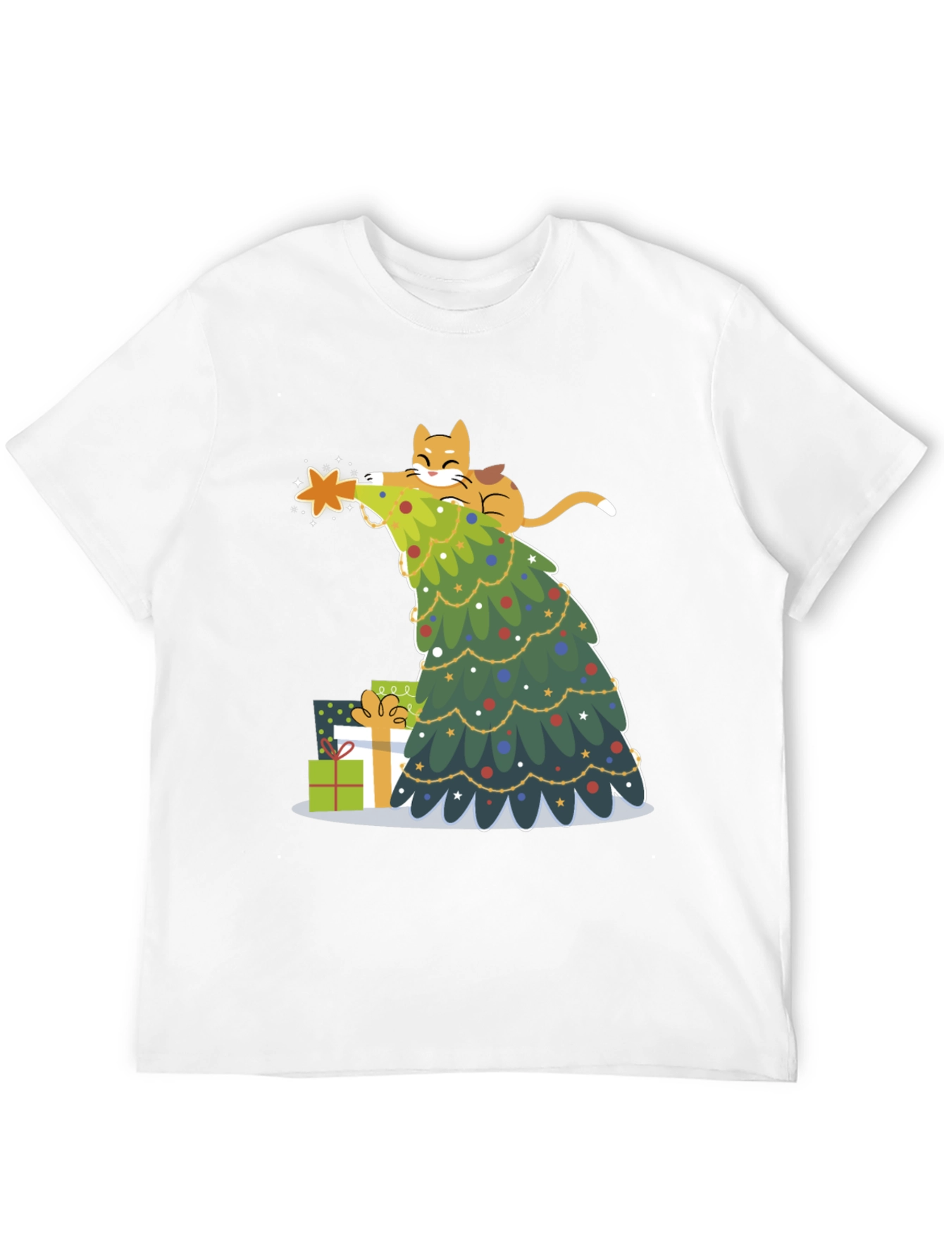 Festive Cat Christmas Tree T-Shirt