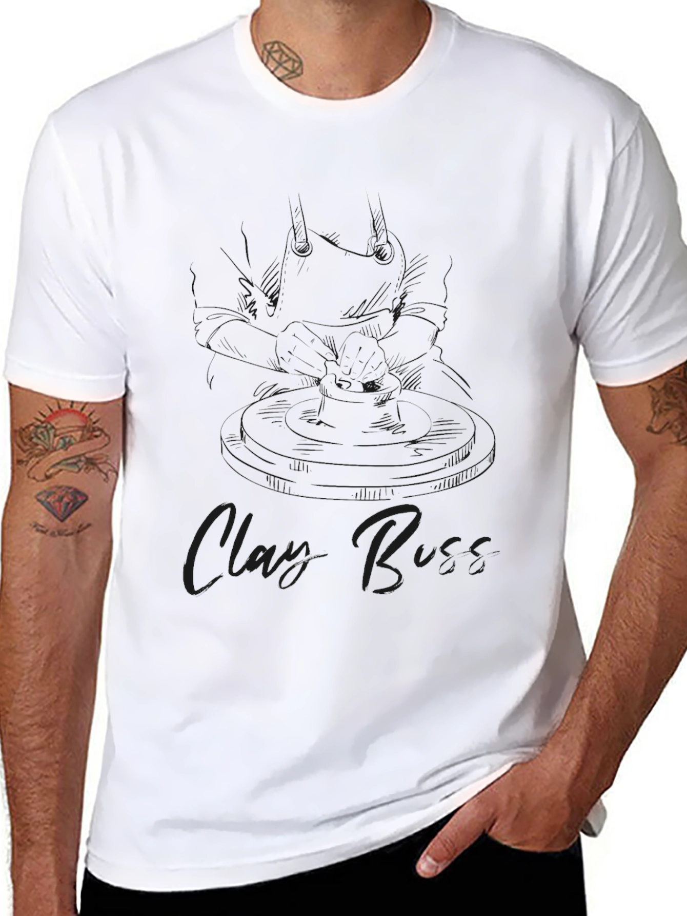 Black Graphic Tee: Clary Buss Design