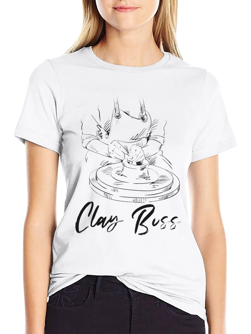 Black Graphic Tee: Clary Buss Design