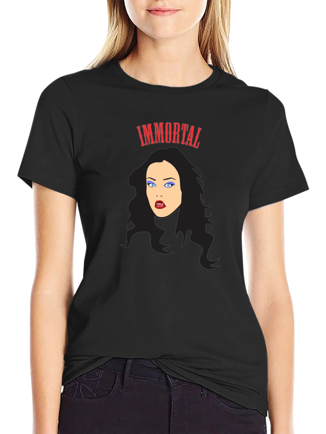 Immortal Vampire Graphic Tee - Gothic Fashion T-Shirt