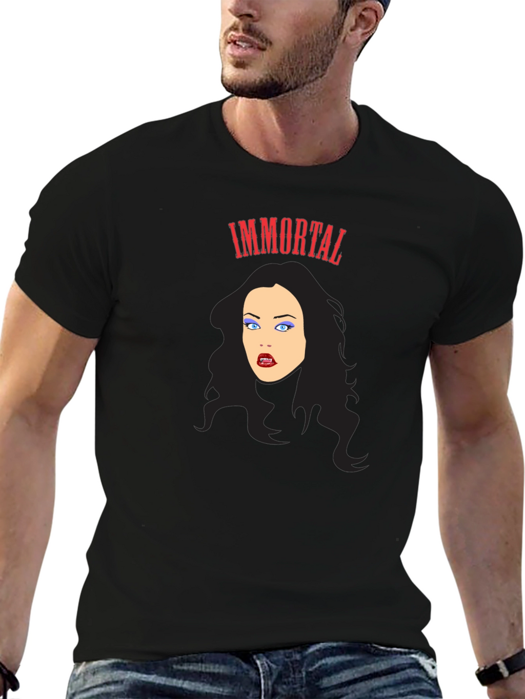 Immortal Vampire Graphic Tee - Gothic Fashion T-Shirt
