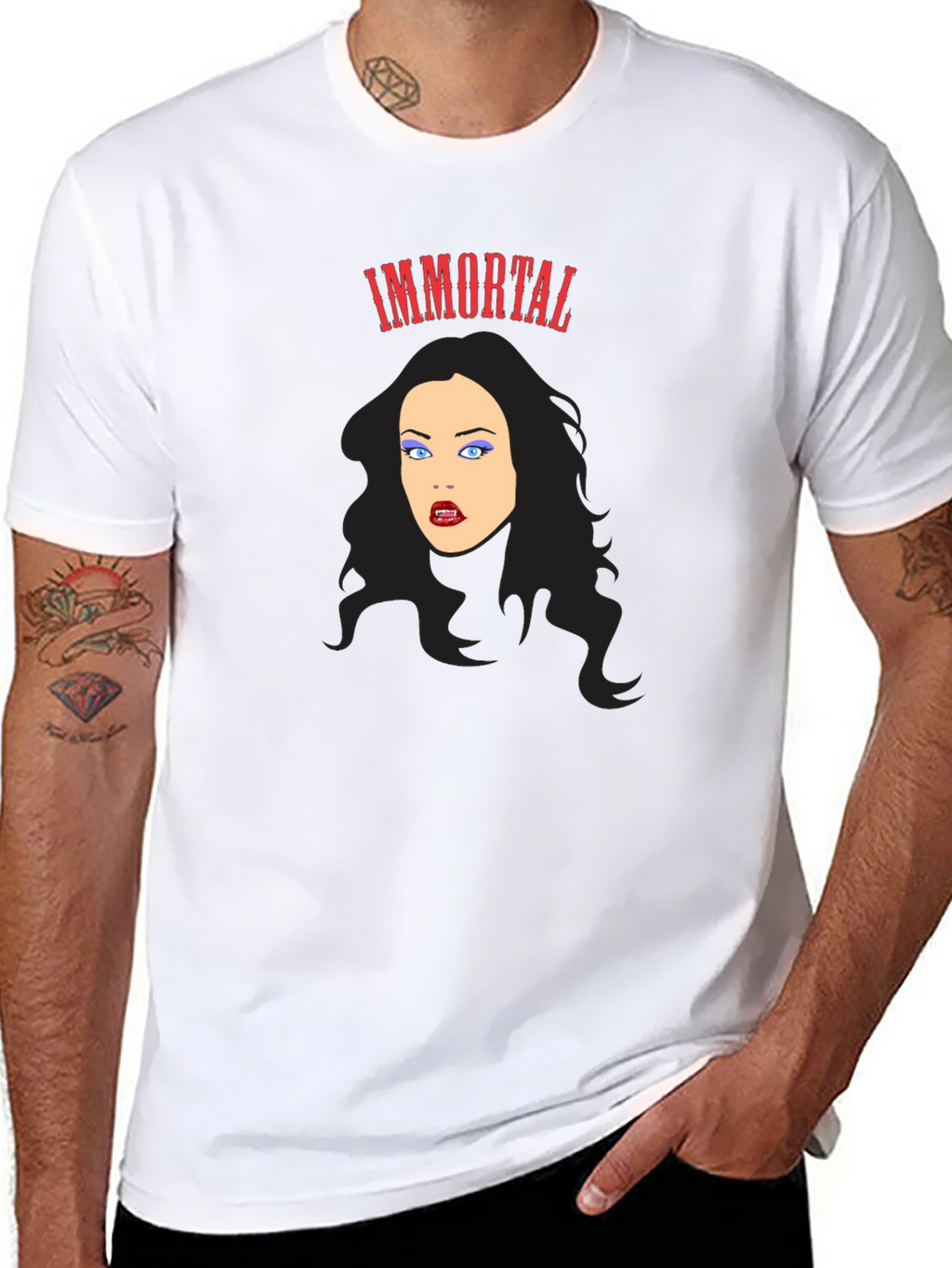 Immortal Vampire Graphic Tee - Gothic Fashion T-Shirt