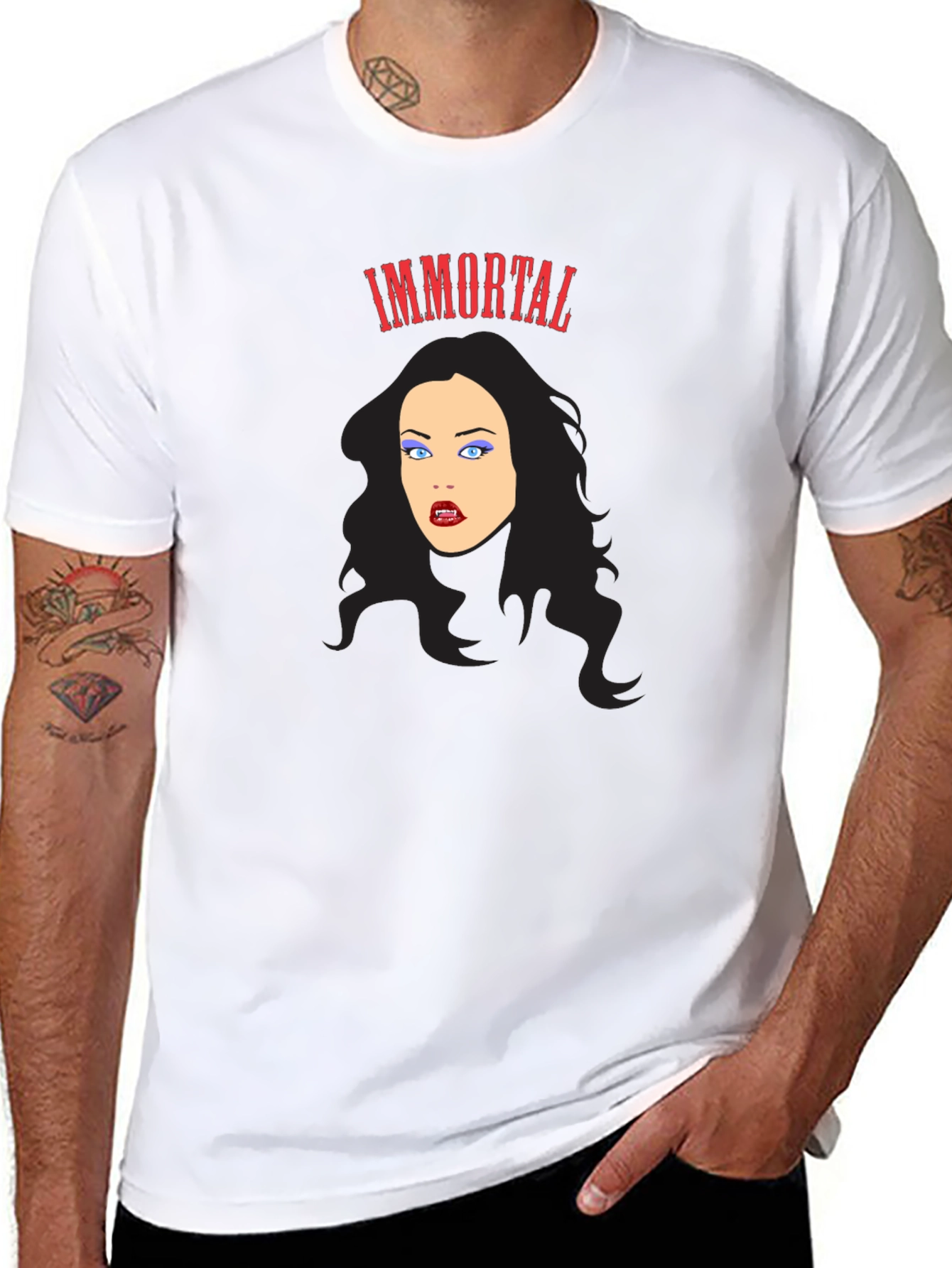 Immortal Vampire Graphic Tee - Gothic Fashion T-Shirt