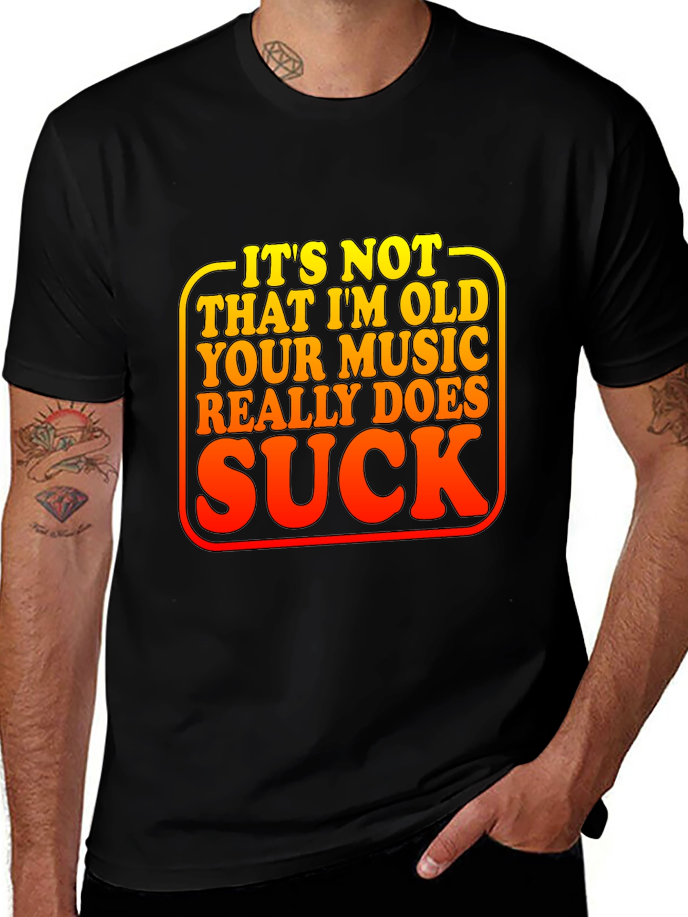 Funny Music Sucks Graphic Tee