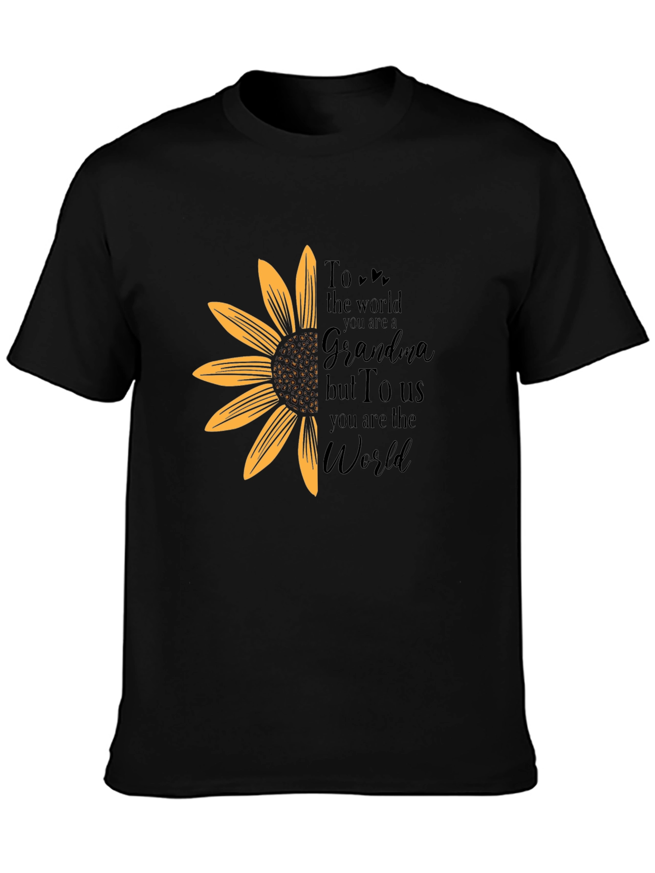 Grandma Sunflower Graphic Tee - To the World You Are A Grandma