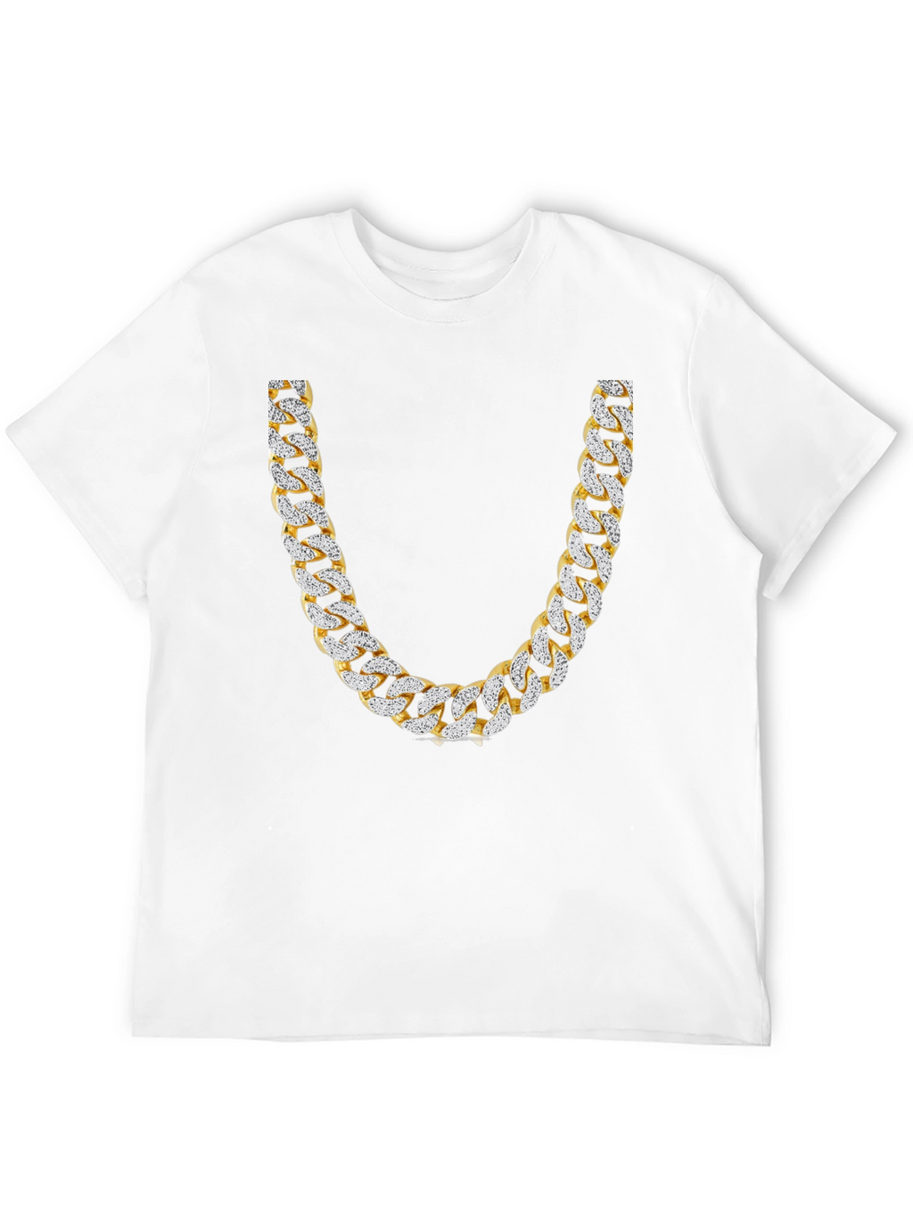 Gold & Diamond Chain T-Shirt - Statement Style