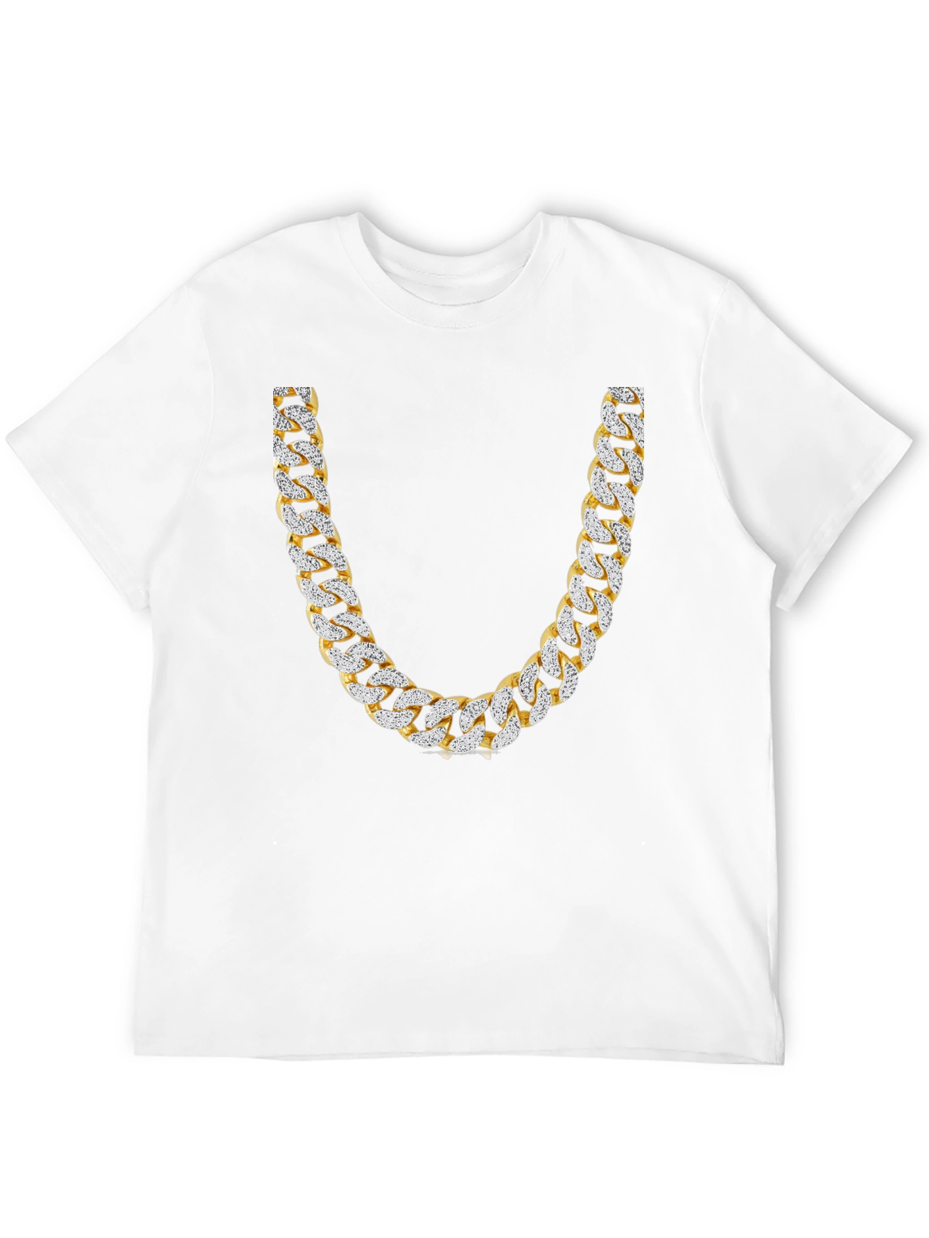 Gold & Diamond Chain T-Shirt - Statement Style