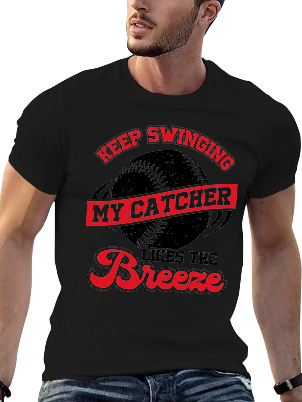 Keep Swinging My Catcher Likes The Breeze T-Shirt