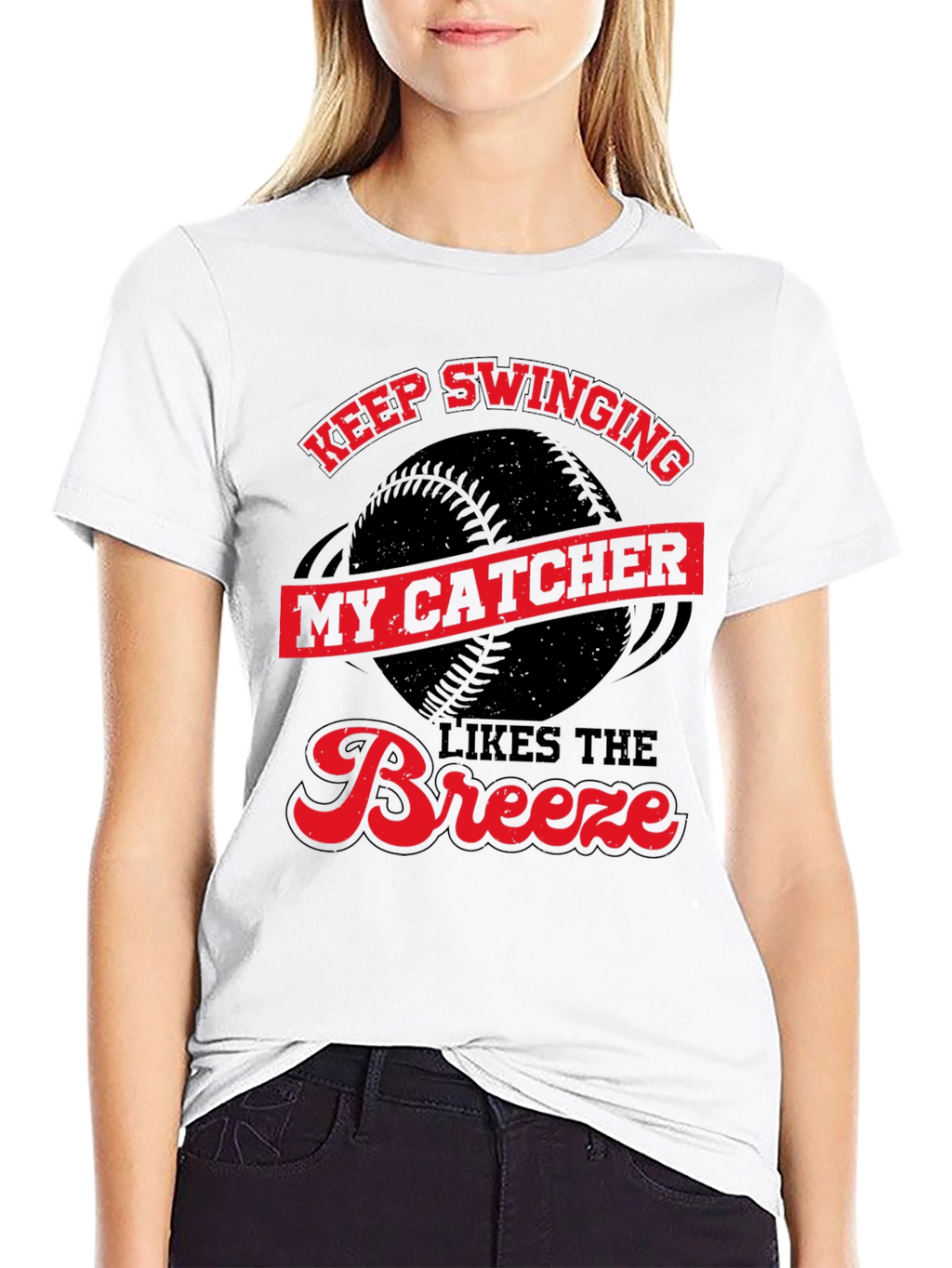 Keep Swinging My Catcher Likes The Breeze T-Shirt