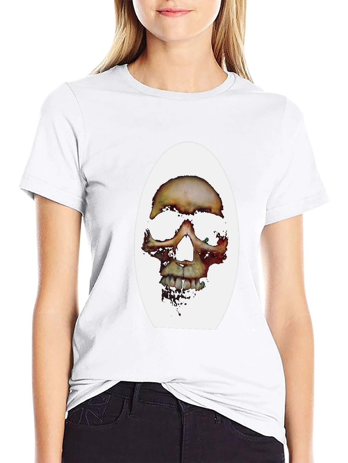 Edgy Skull Graphic Black T-Shirt
