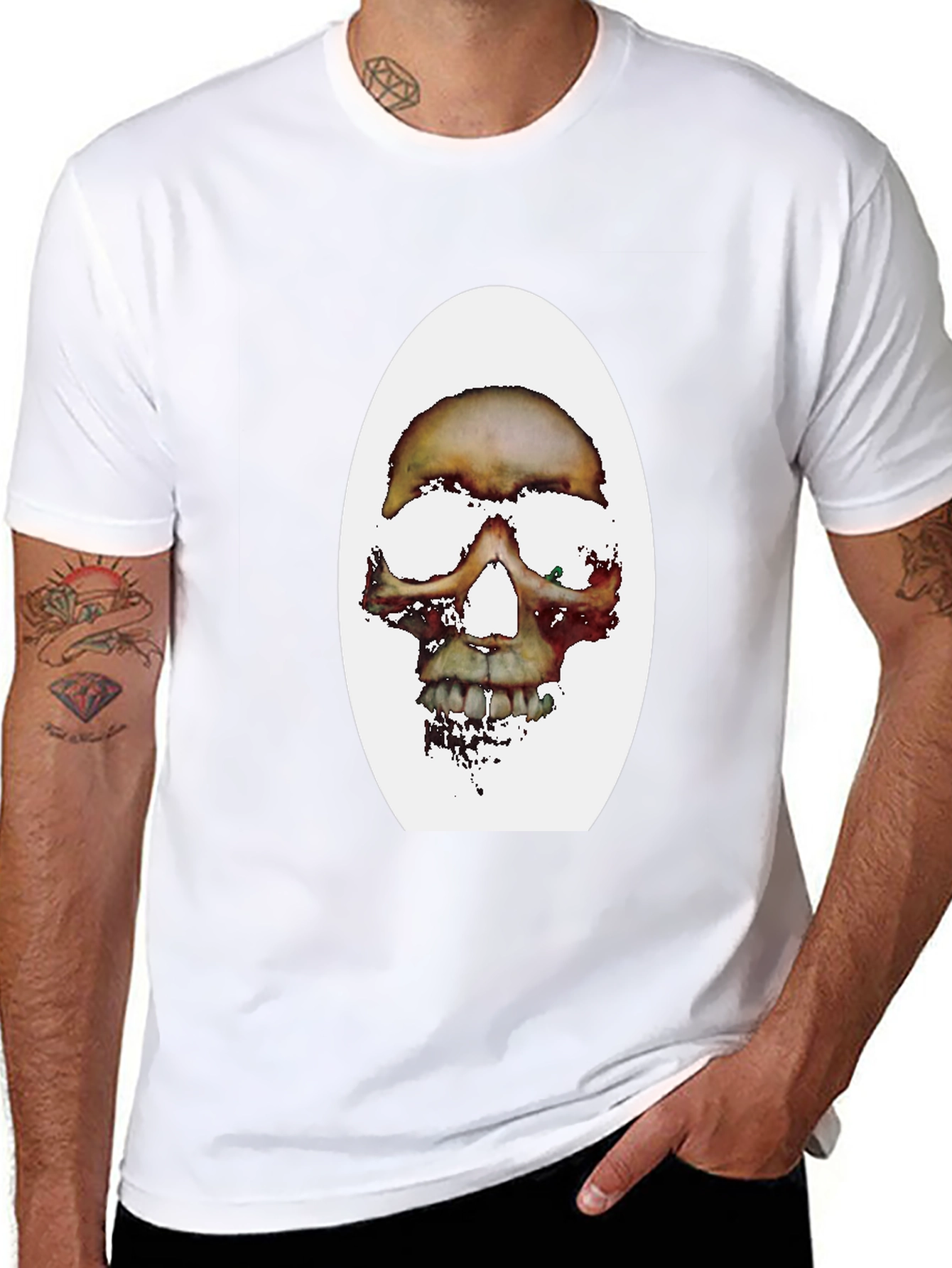 Edgy Skull Graphic Black T-Shirt